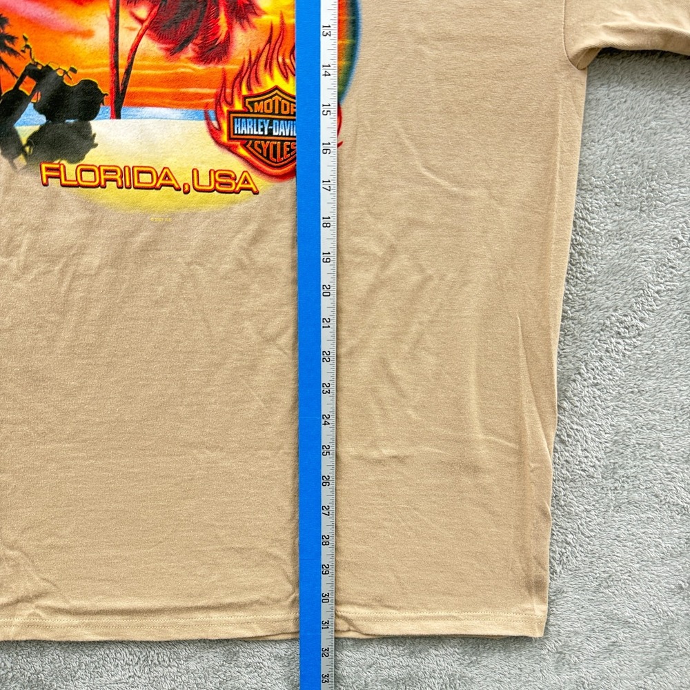 Harley Davidson Shirt Mens XL Beige Orlando FL Flying Engine Hawaiian Biker Tee - Picture 9 of 9
